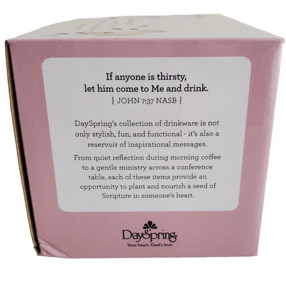 DaySpring 16 oz. Jumbo Mug with Inspirational Message | NIB | Ivory Plum Pink - Picture 5 of 6